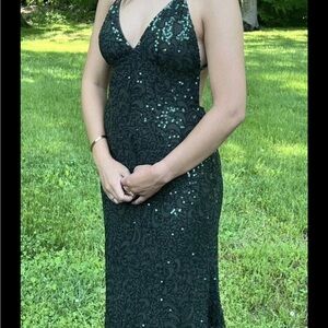 Elegant Green Lace Prom Dress